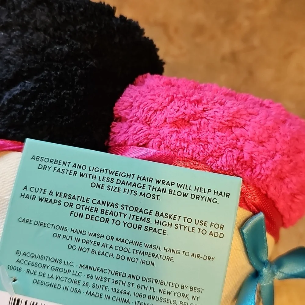 Betsey Johnson Hair Wraps/Towels 4-Pack